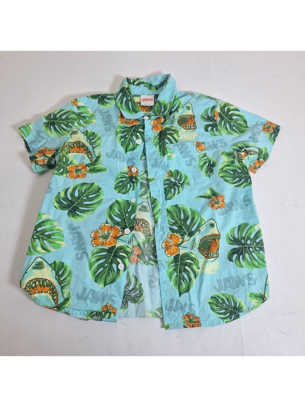 Jaws Floral Button Down Shirt child size small